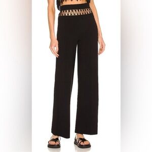 Dion Lee Trousers Net Suspend Knit Cut-Out Mesh Wide Leg in Black